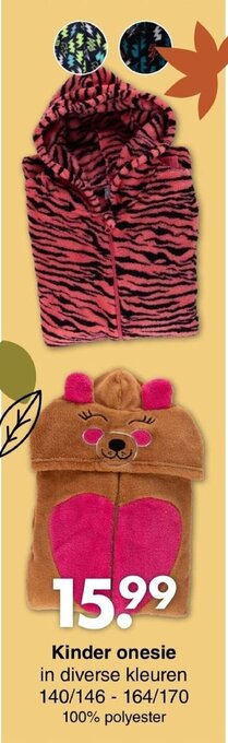 Wibra Kinder onesie in diverse kleuren aanbieding
