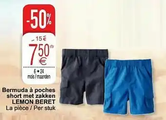 Cora Bermuda à poches short met zakken lemon beret aanbieding