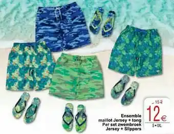 Cora Ensemble maillot jersey + tong per set zwembroek jersey + slippers aanbieding