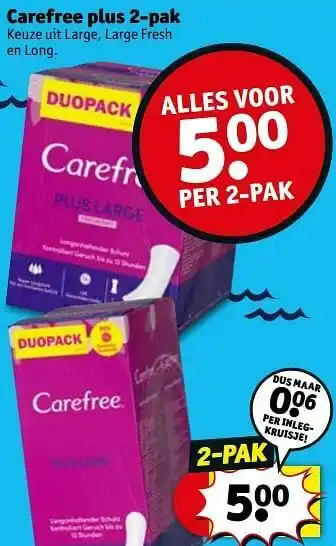 Kruidvat Carefree plus aanbieding