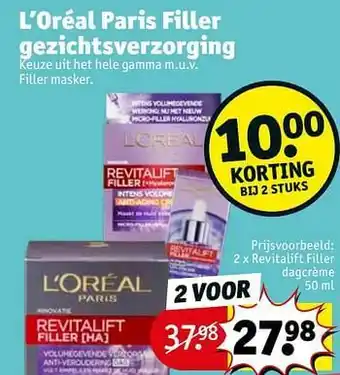 Kruidvat Revitalift filler dagcrème aanbieding
