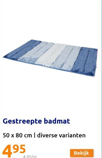 Action Gestreepte Badmat 50 x 80cm aanbieding