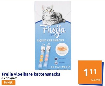 Action Freija Vloeibare Kattensnacks 6 x 15 gram aanbieding
