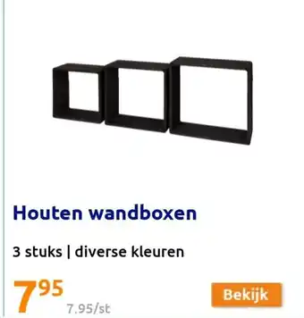 Action Houten Wandboxen 3 Stuks aanbieding