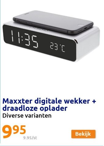 Action Maxxter Digitale Wekker + Draadloze Oplader aanbieding