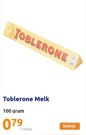 Action Toblerone Melk 100gram aanbieding