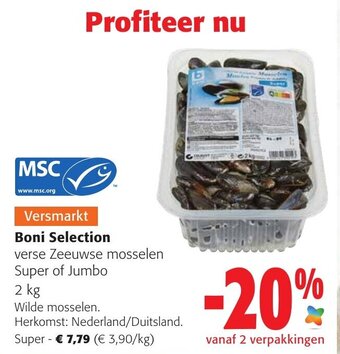 Colruyt Boni Selection Verse Zeeuwse Mosselen Super of Jumbo 2kg aanbieding