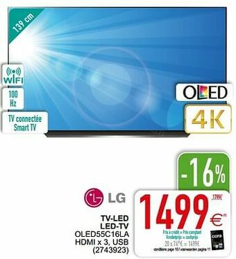 Cora Lg tv-led led-tv oled55c16la aanbieding