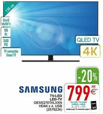 Cora Samsung tv-led led-tv qe55q70talxxn aanbieding