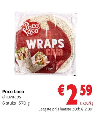 Colruyt Poco Loco Chiawraps 6 Stuks 370g aanbieding