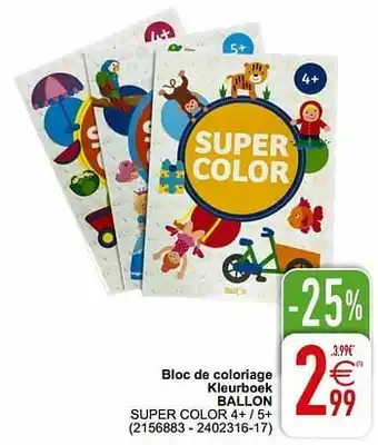 Bloc de coloriage kleurboek ballon