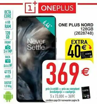 Cora One plus nord 128gb aanbieding