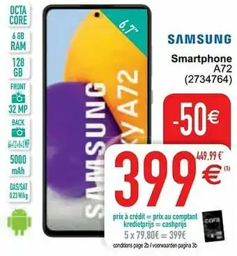 Cora Samsung smartphone a72 aanbieding