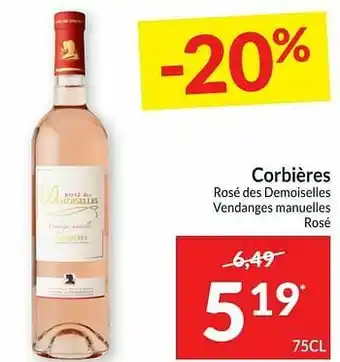 Corbières rosé des demoiselles vendanges manuelles rosé
