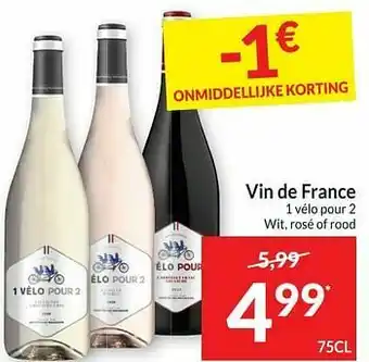 Vin de france 1 vélo pour 2 wit rosé of rood