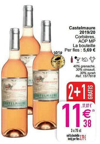 Castelmaure 2019-20 corbières, aop mp