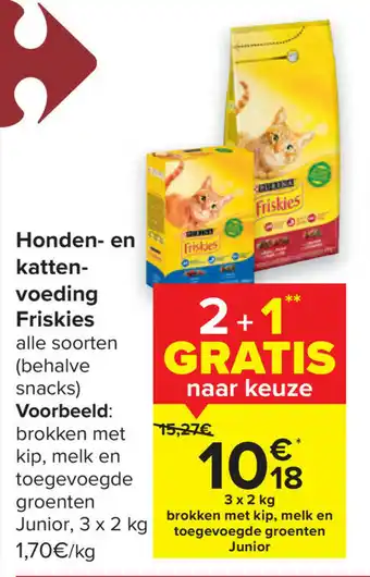 Carrefour Honden- en katten- voeding Friskies aanbieding