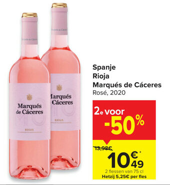 Carrefour Spanje Rioja Marqués de Caceres aanbieding