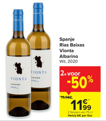 Carrefour Spanje Rias Baixas Vionta Albarino aanbieding