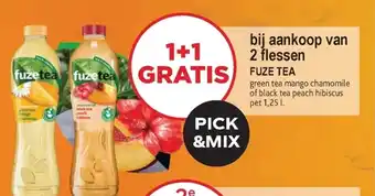 Alvo Fuze tea green tea mango chamomile of black tea peach hibiscus pet 1.25L aanbieding
