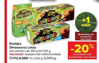 Carrefour Market Koekjes dinosaurus lotus aanbieding