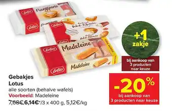 Carrefour Market Gebakjes lotus aanbieding