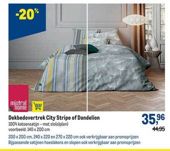 Makro Dekbedovertrek city stripe of dandelion aanbieding