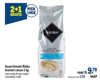 Makro Assortiment rioba instant cacao aanbieding