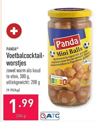ALDI Panda voetbalcocktailworstjes aanbieding