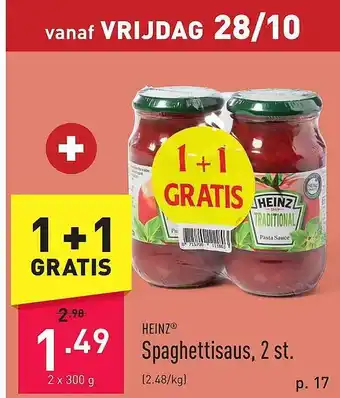 ALDI Heinz spaghettisaus, 2 st aanbieding