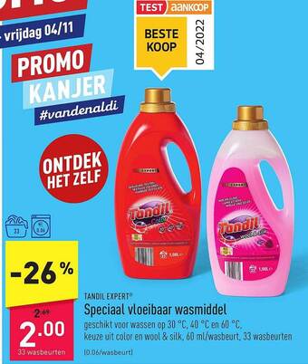 ALDI Tandil expert speciaal vloeibaar wasmiddel aanbieding