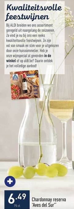 ALDI Chardonnay reserva aves del sur aanbieding