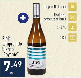 ALDI Rioja tempranillo blanco boyante aanbieding