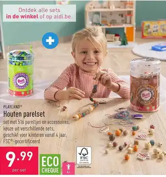 ALDI Playland houten parelset aanbieding
