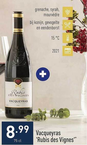 ALDI Vacqueyras rubis des vignes aanbieding