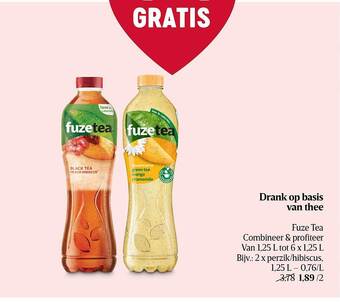Delhaize Drank op basis van thee fuze tea aanbieding