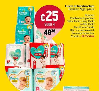 Delhaize Luiers of luierbroekjes pampers aanbieding