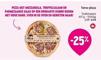 Delhaize Verse pizza truffelsalami aanbieding