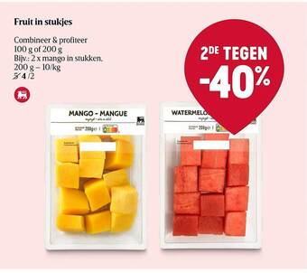 Delhaize Fruit in stukjes aanbieding