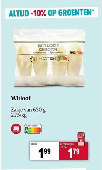 Delhaize Witloof aanbieding