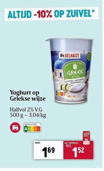 Delhaize Yoghurt op griekse wijze aanbieding