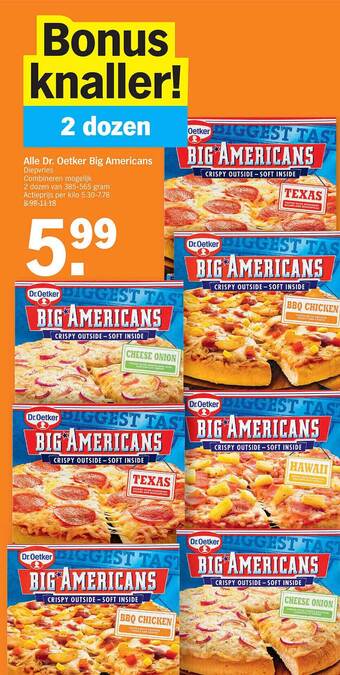 Albert Heijn Dr oetker big americans diepvries aanbieding