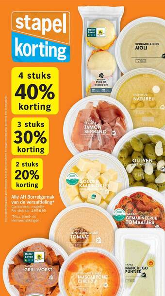 Albert Heijn Ah borrelgemak van de versafdeling aanbieding