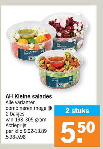Albert Heijn Ah kleine salades aanbieding