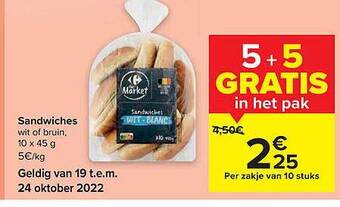 Carrefour Market Sandwiches aanbieding