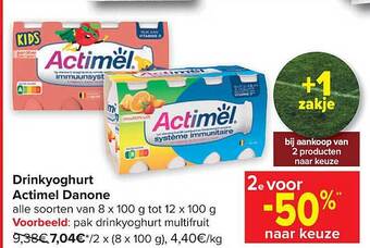 Carrefour Market Drinkyoghurt actimel danone aanbieding