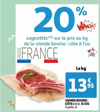 Auchan Viande bovine cote a l'os aanbieding