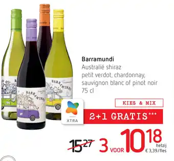 Spar Barramundi Australie Shiraz Petit Verdot Chardonnay Sauvignon Blanc of Pinot Noir 75cl aanbieding
