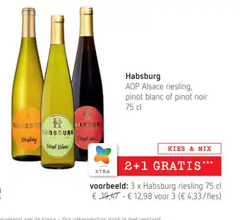 Spar Habsburg AOP Alsace Riesling, Pinot Blanc of Pinot Noir 75cl aanbieding