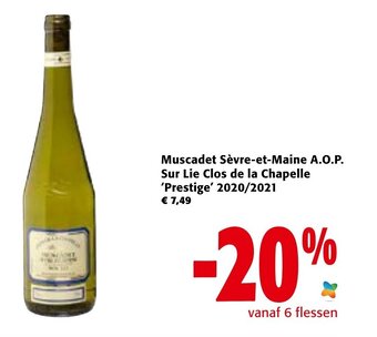 Muscadet Sevre-et-Maine A.O.P. Sur Lie Clos de la Chapelle prestige 2020/2021